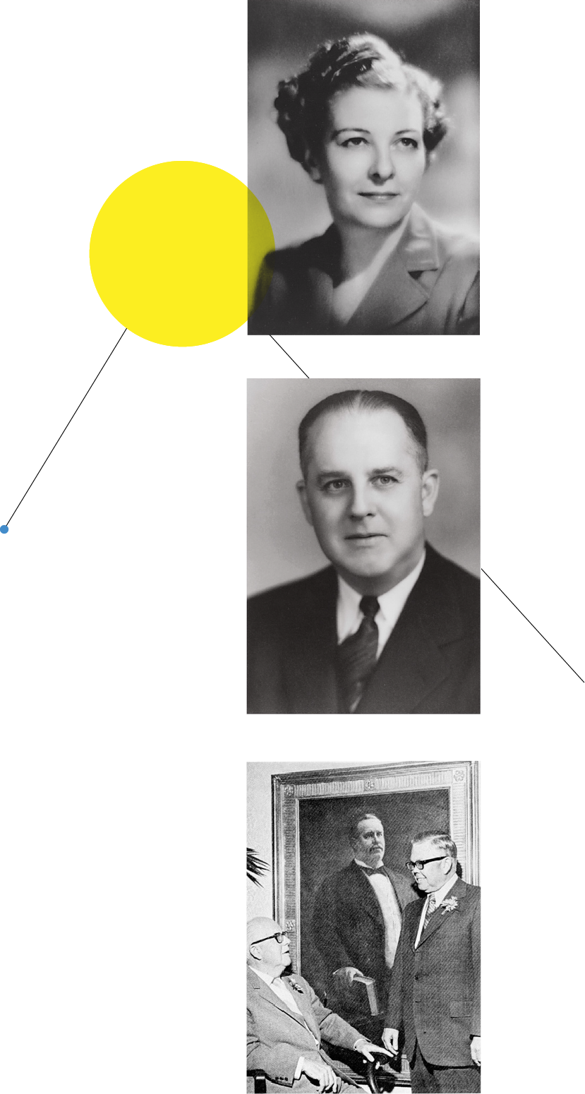 (Top to bottom) Janet T. Dee, Lawrence T. Dee, Thomas D. Dee II and his father, photographed with a portrait of Thomas’s grandfather, Thomas Duncombe Dee