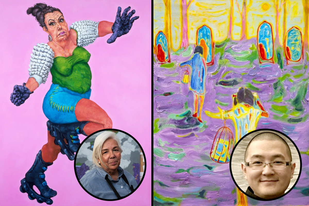 Artists V. Kim Martinez and Xi Zhang with their works available to view on Artsy.